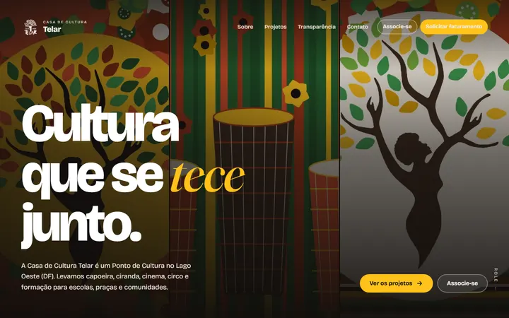 Site da Casa de Cultura Telar: cultura que se tece junto.